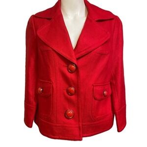 Nygard Collection Red Linen Blend Spring/Summer Red Jacket Size 6 NEW